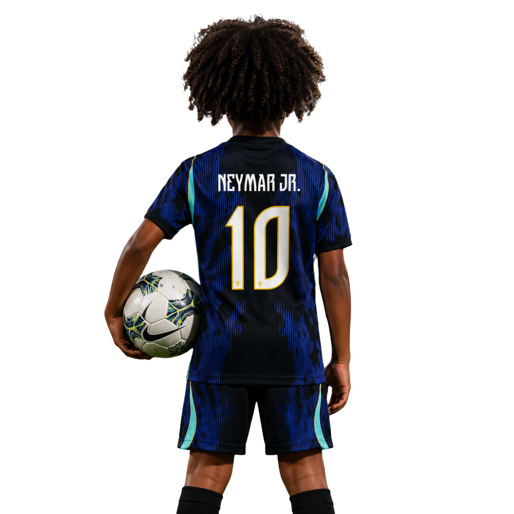 Brazil Away 2026 World Cup Neymar Jr. #10 - Kit Kids Brasil