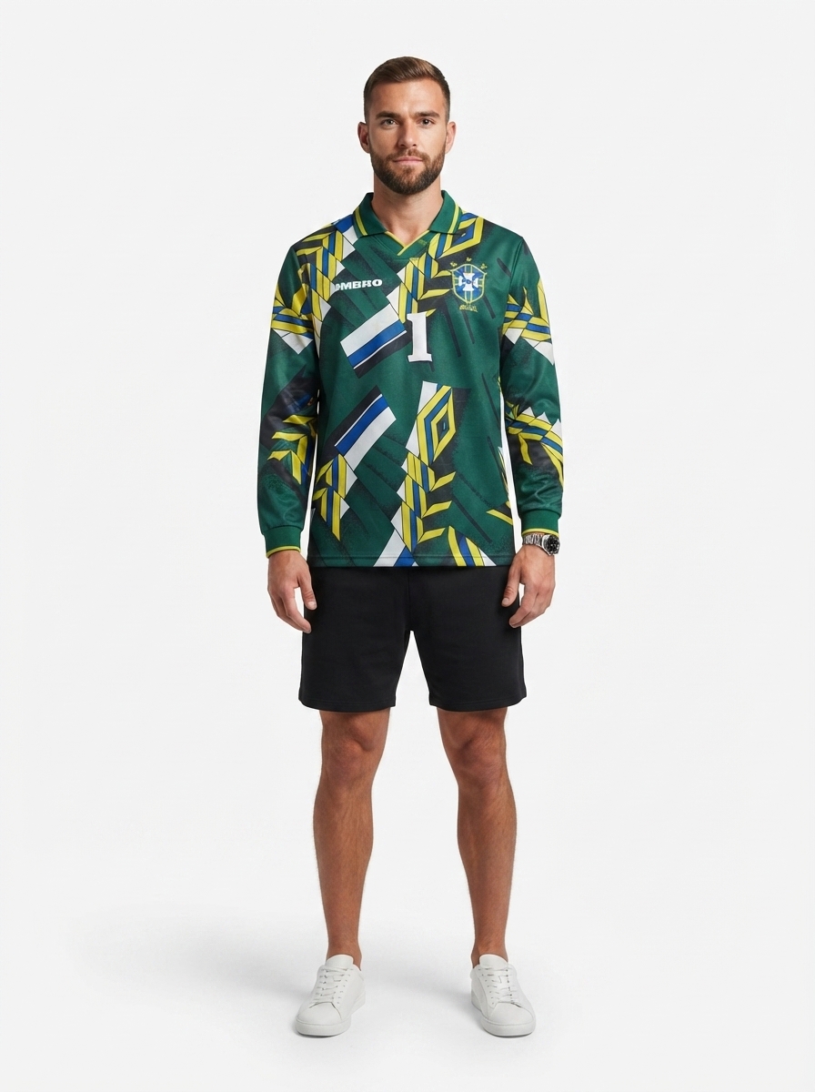 Brazil 1994 GK Long Sleeve Retro Taffarel #1 Brasil