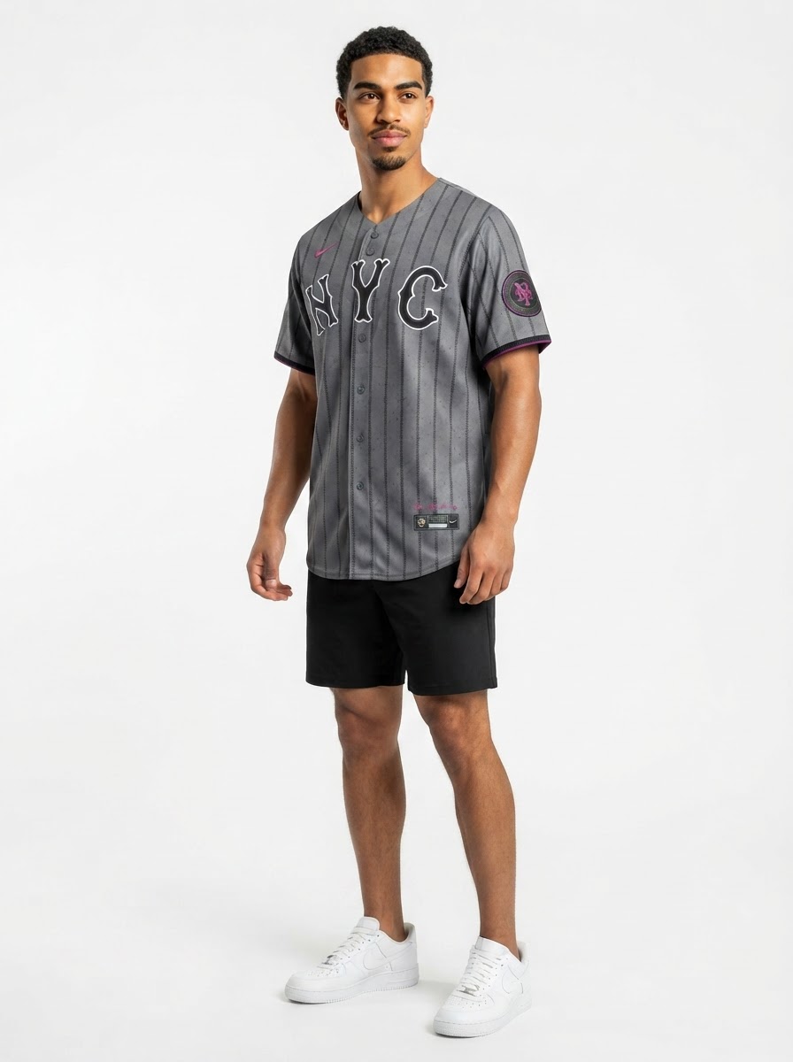 Jersey MLB New York Mets Graphite Torcedor Masculina Francisco Lindor 12 Grafite