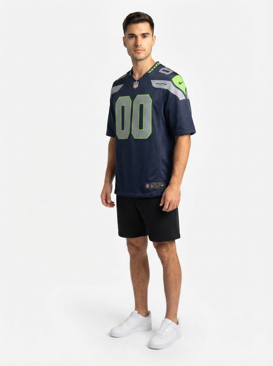 Seattle Seahawks - College Custom Game Jersey - Navy