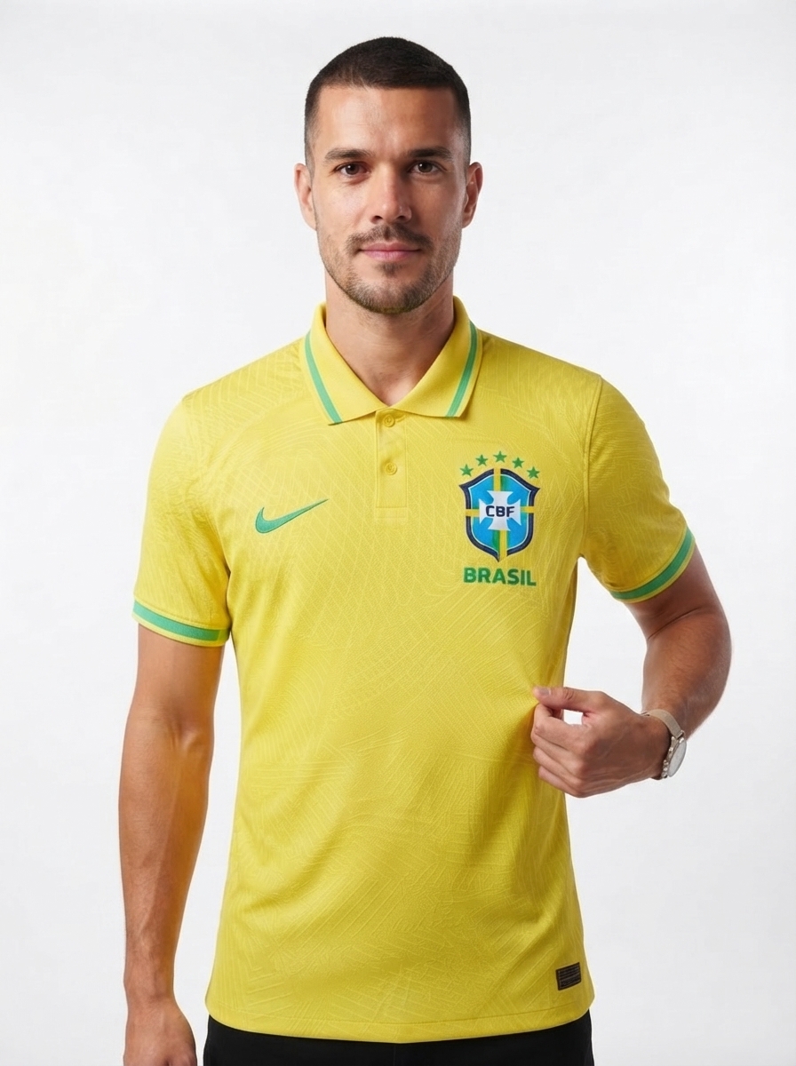 Brazil 25/26 Polo Edition Jersey - Yellow - Player Version - Slim Fit