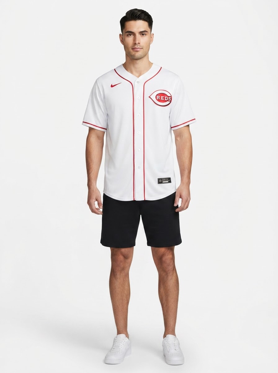 Jersey MLB Cincinnati Reds Home Torcedor Masculina Branca Elly De La Cruz 44