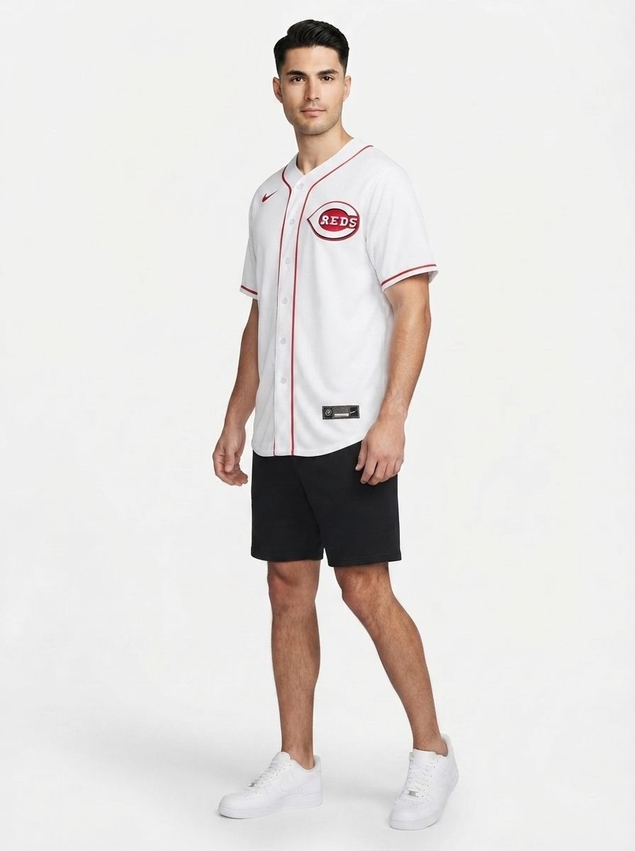 Jersey MLB Cincinnati Reds Home Torcedor Masculina Branca Elly De La Cruz 44