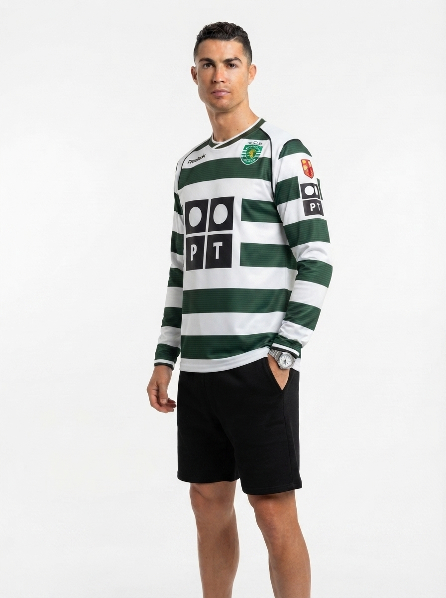 Camisola Sporting Manga Comprida Retro 2001/03 - Modelo Exclusivo!