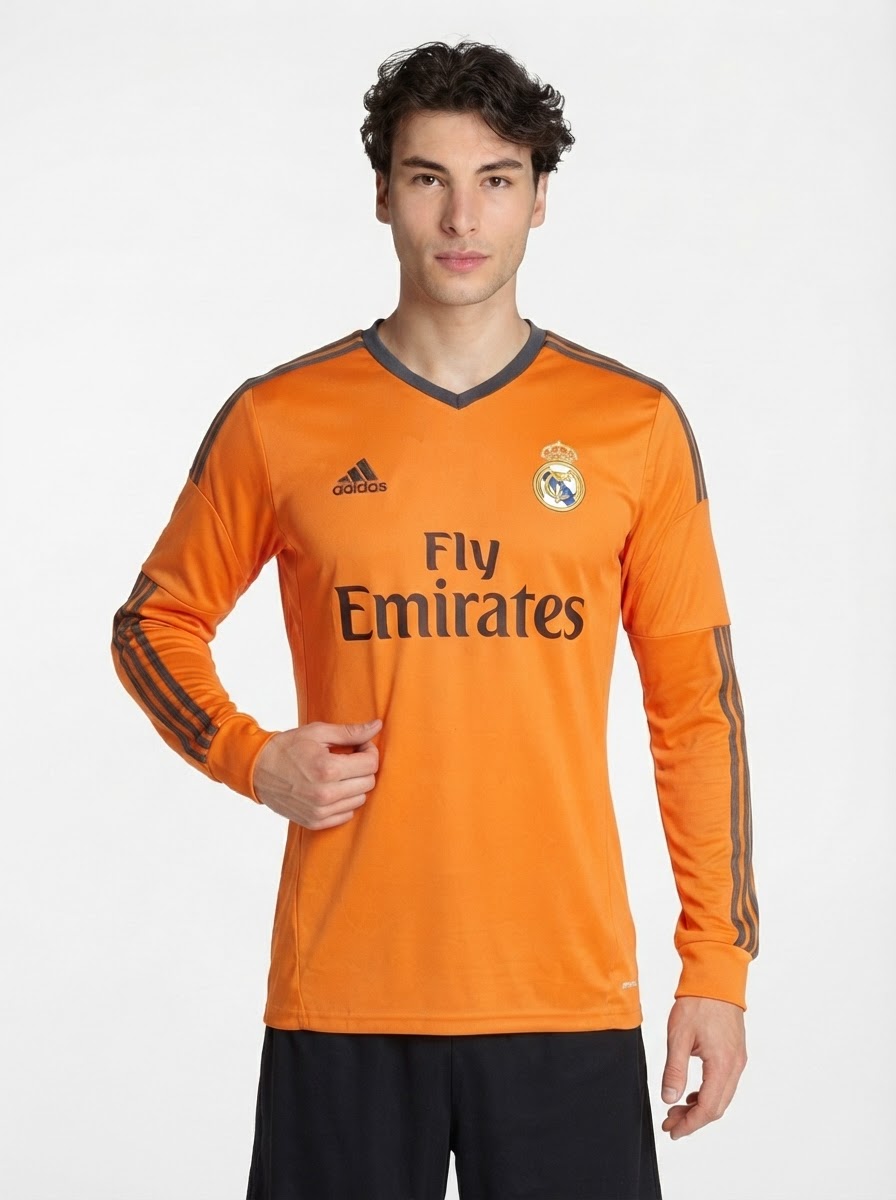 Real Madrid Manga Longa Retrô Away 2013/14