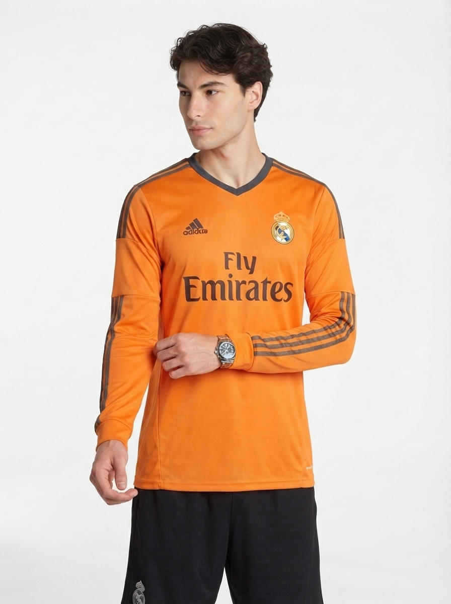 Real Madrid Manga Longa Retrô Away 2013/14