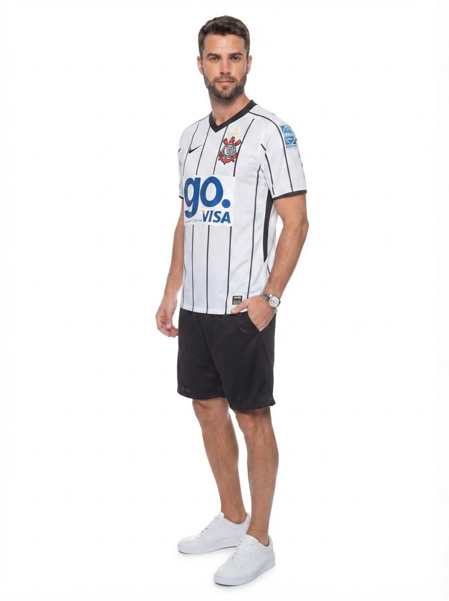 Retrô Corinthians Home 2009 Branca Men's