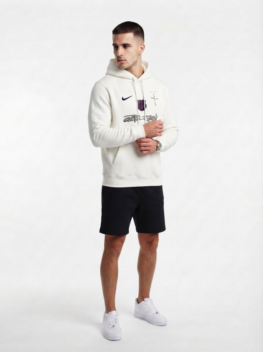 Barcelona Sweatshirt 2025 - Travis Scott Collab Spotify - White