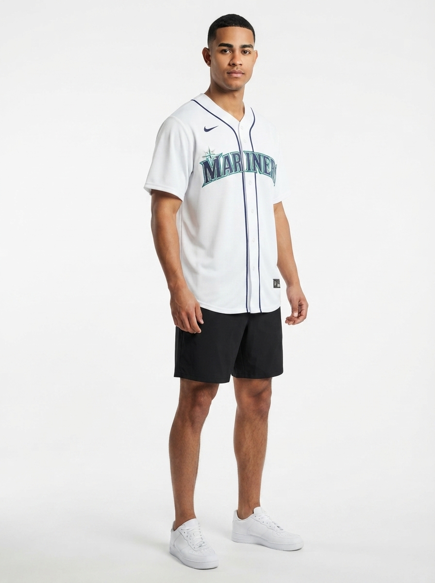 Jersey MLB Seattle Mariners Home Torcedor Masculina Branca Julio Rodriguez 44