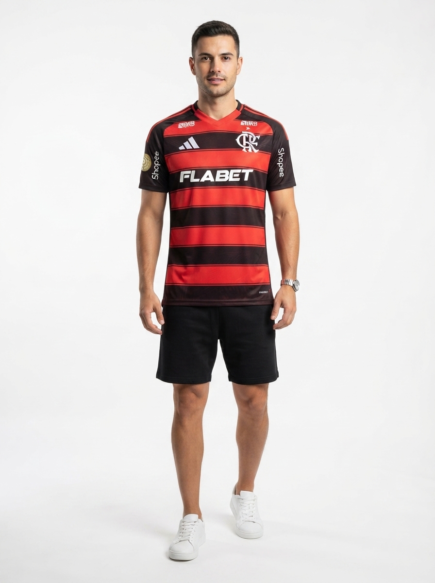 Jersey Flamengo 2025/26 I with Sponsors + Patch Mundial