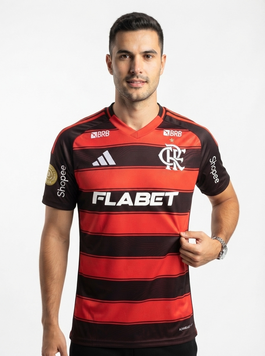 Jersey Flamengo 2025/26 I with Sponsors + Patch Mundial