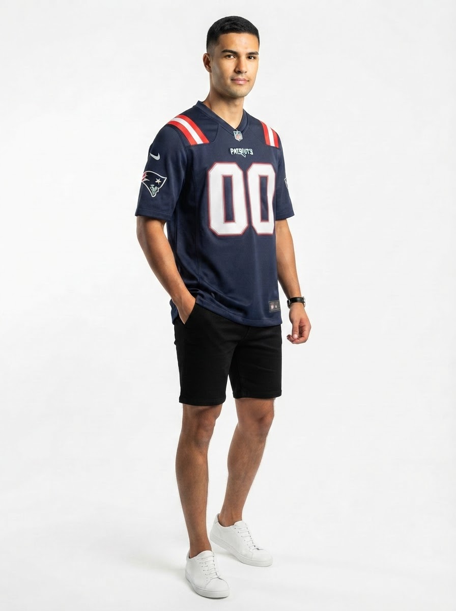 New England Patriots Game Home Jersey - Navy - Custom