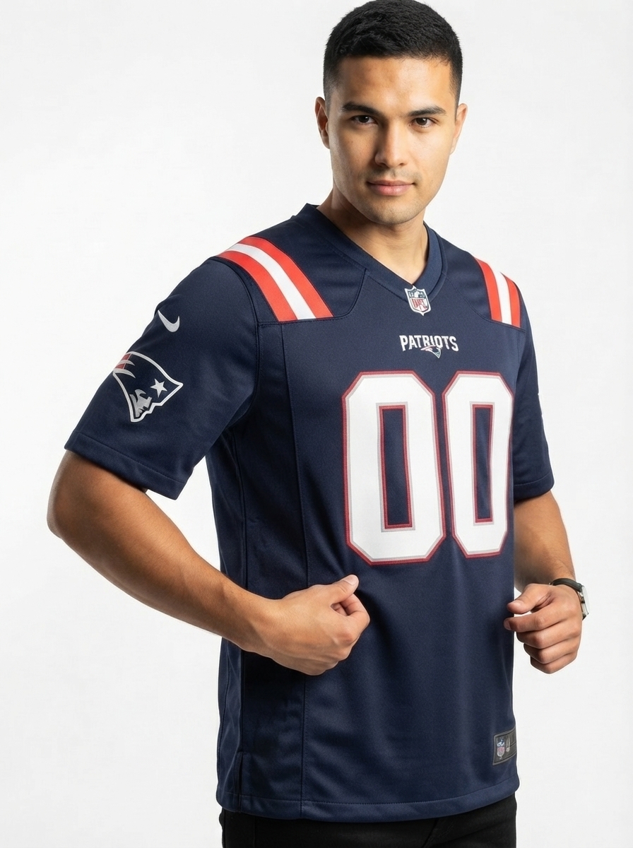 New England Patriots Game Home Jersey - Navy - Custom
