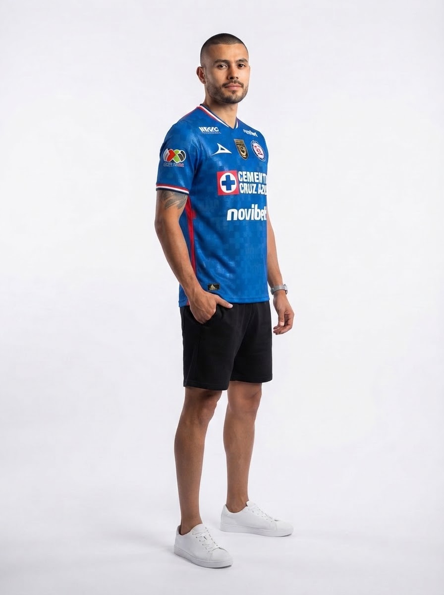Cruz Azul Home Fan Jersey 2025/26 w/ Champions 9 + BBVA 25/26