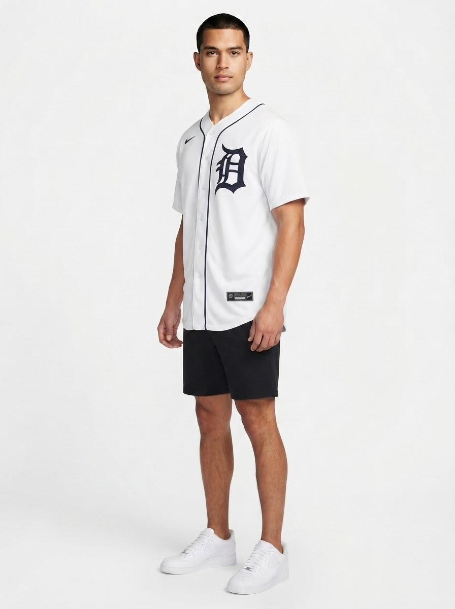 Jersey MLB Detroit Tigers White Home Torcedor Masculina Branca