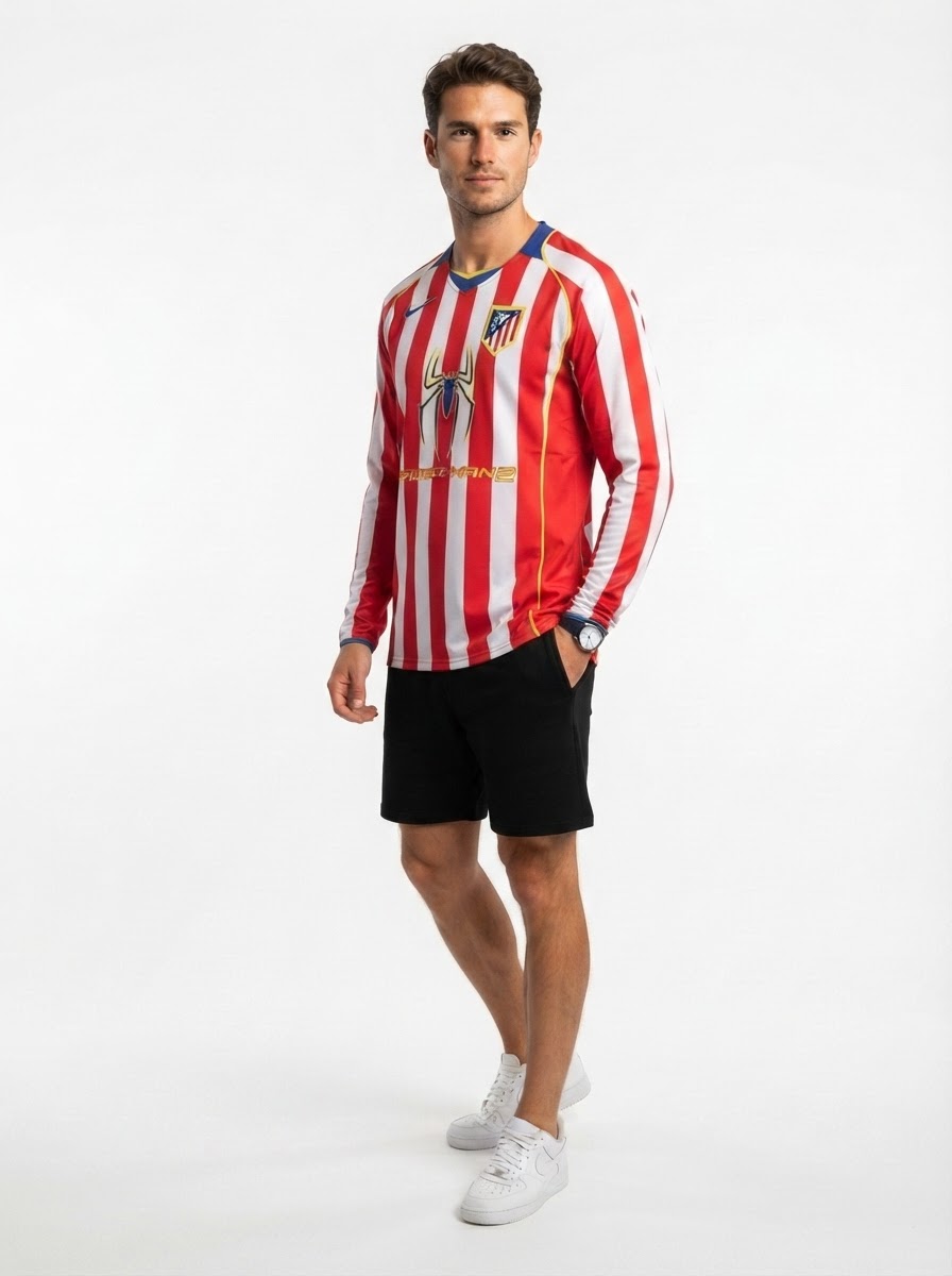 Atletico Madrid 04/05 I Home Jersey - Long Sleeve Retro Version