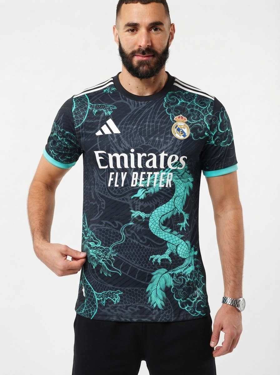 Real Madrid 25/26 Special Edition Jersey - Black and Light Blue - Player Version - Slim Fit