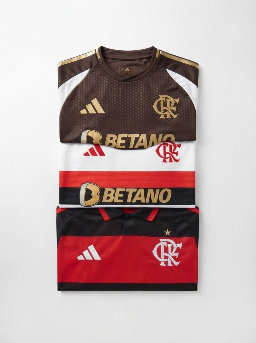 Combo 3 Mantos do Flamengo 2026/27 - Fan Version Sponsor Betano