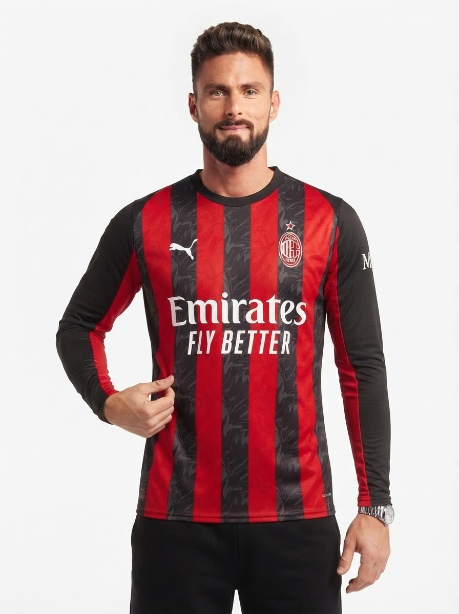 Milan Home Long Sleeve Fan Jersey 2025/26
