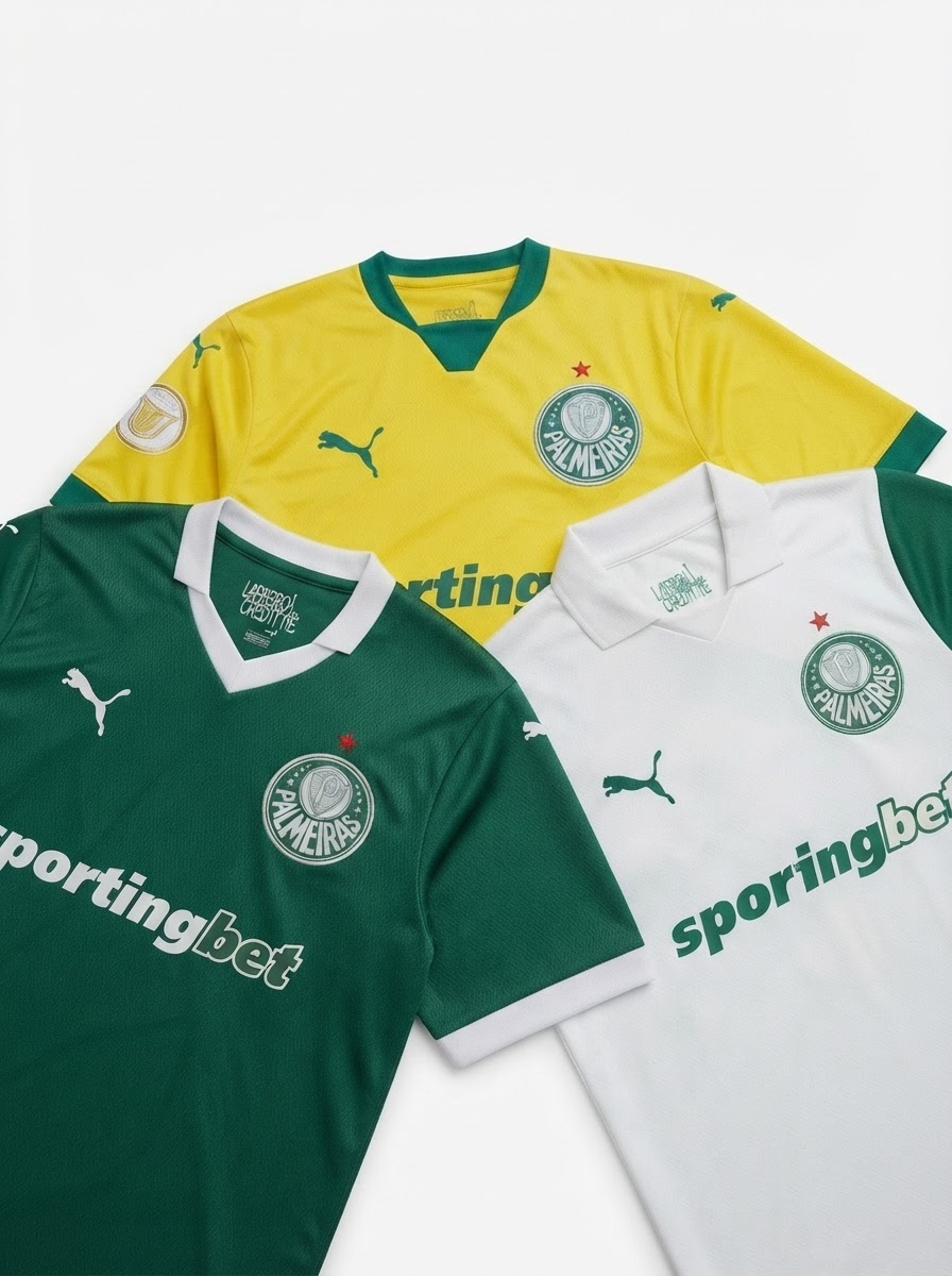 Palmeiras Home, Away e Third 2025/26 - Kit 3 - Fan Version