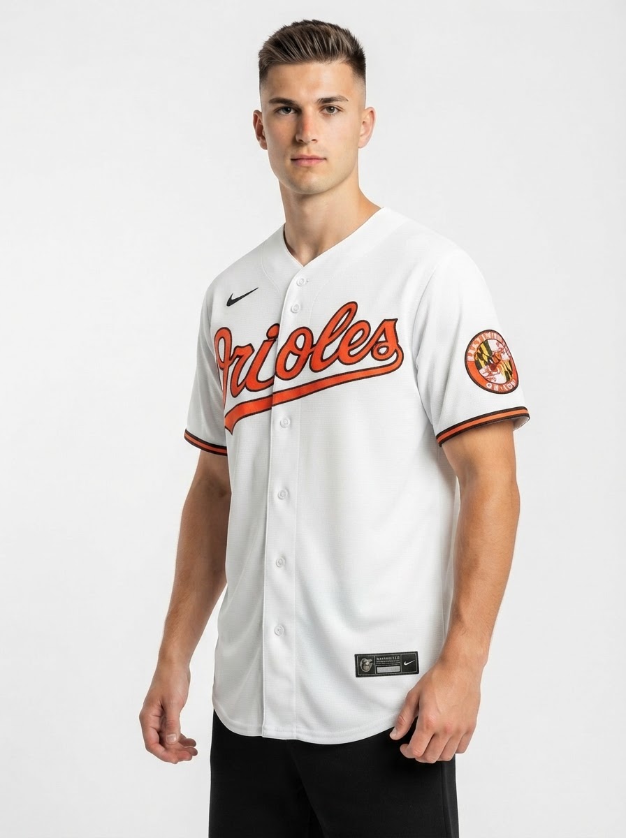 Jersey MLB Baltimore Orioles White Home Torcedor Masculina Branca