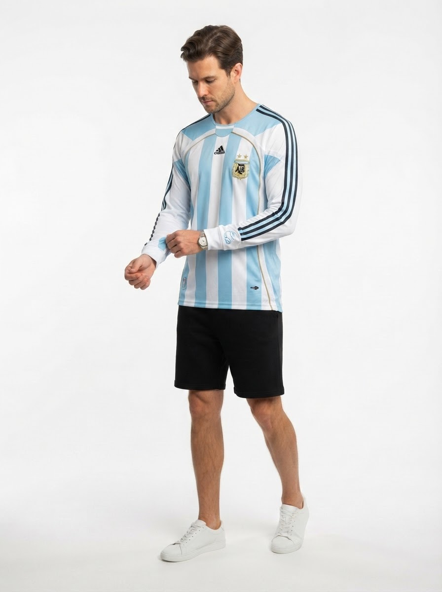 Argentina 06/07 I Home Jersey - Long Sleeve Retro Version