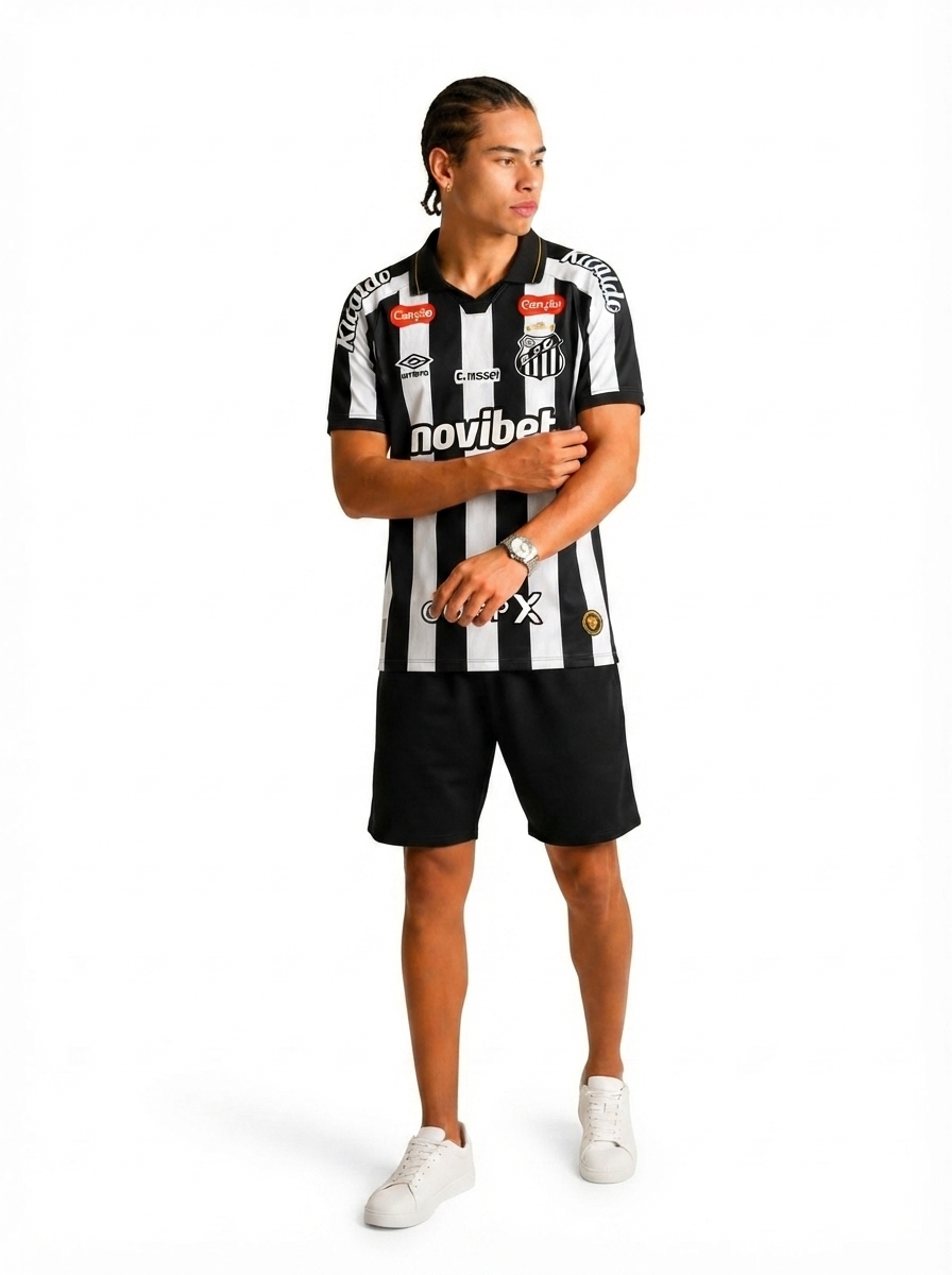 Santos 2027 Home Fan Version com patrocinios | Jersey Zone Store
