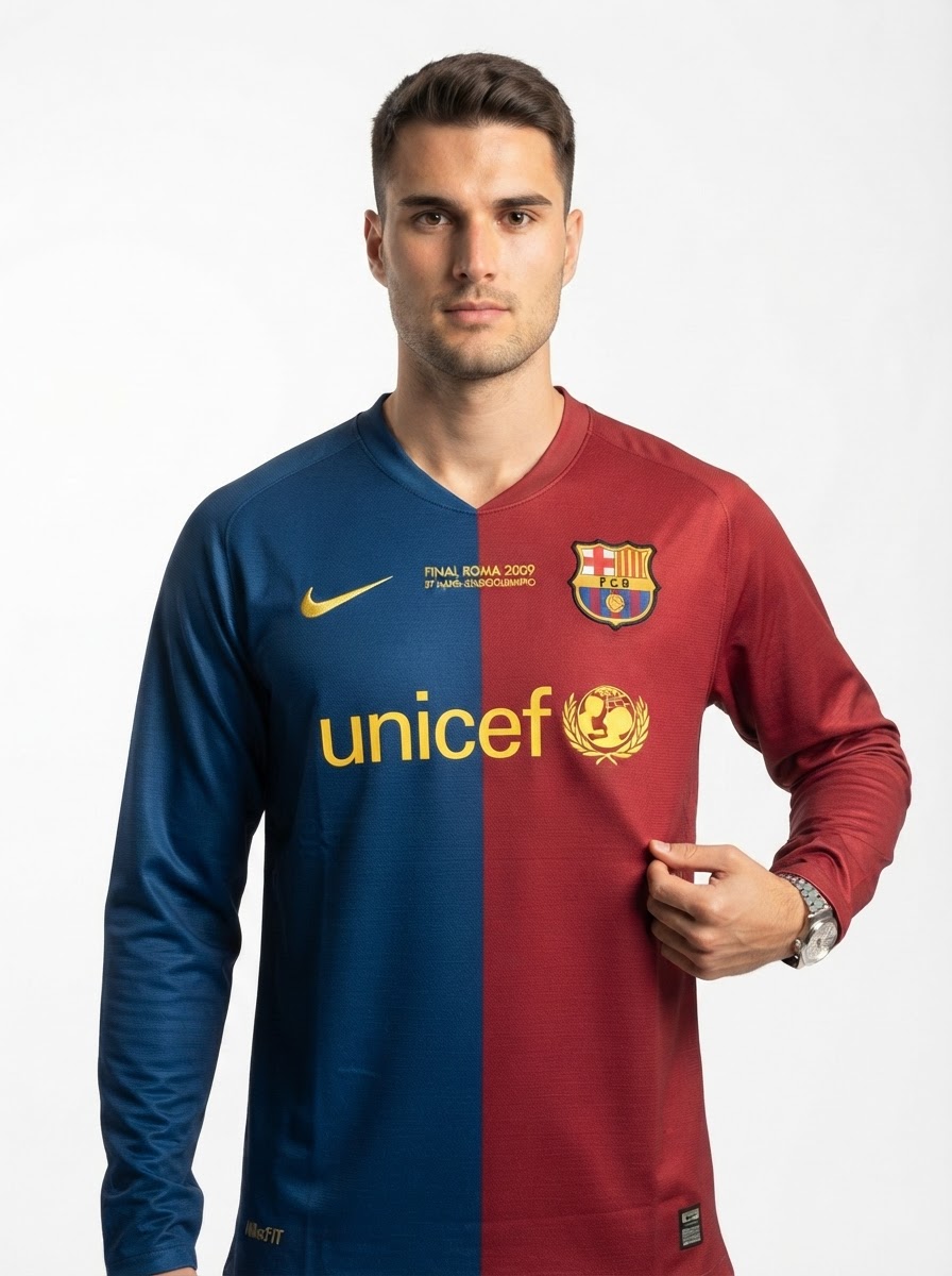 Barcelona 08/09 I Home Jersey - Long Sleeve Retro Version