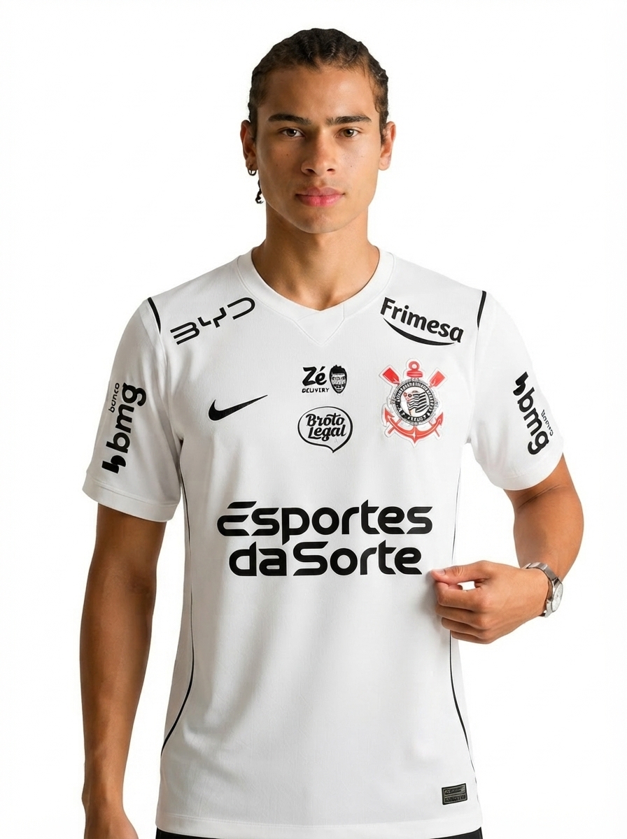 Corinthians 2027 Home Fan Version com Sponsor | Jersey Zone Store