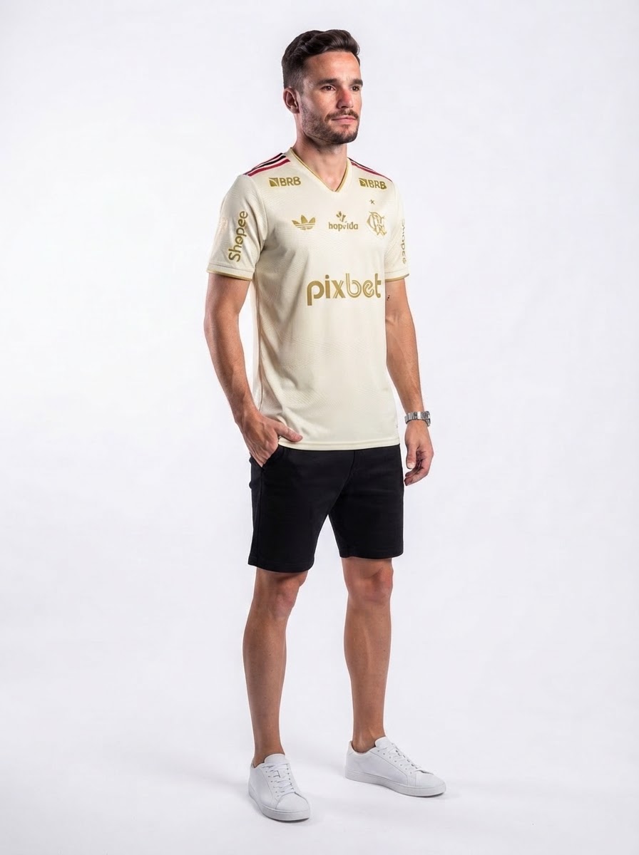 Manto Flamengo Jogo 3 2025/26 – Fan version All Sponsor #8 Saúl
