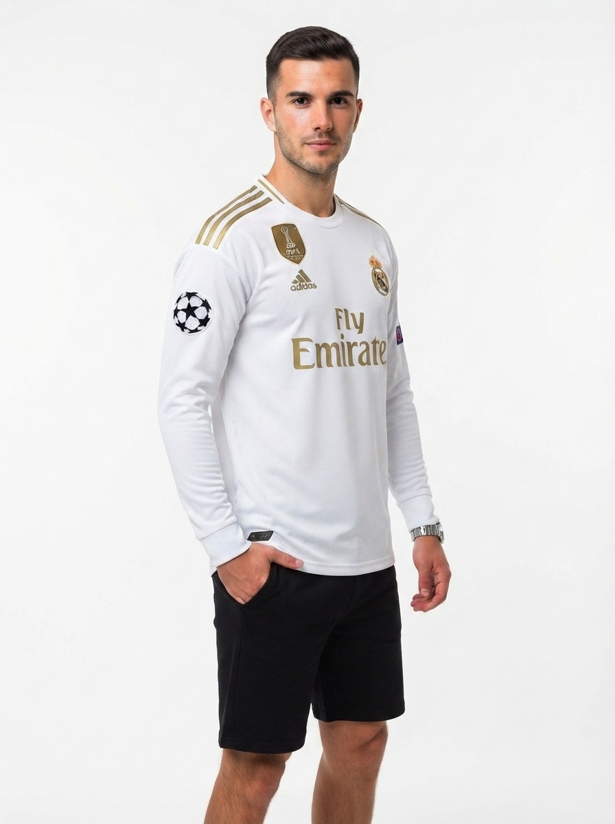 Real Madrid 2019/20 Jersey Long Sleeve Retro - Patch Champions