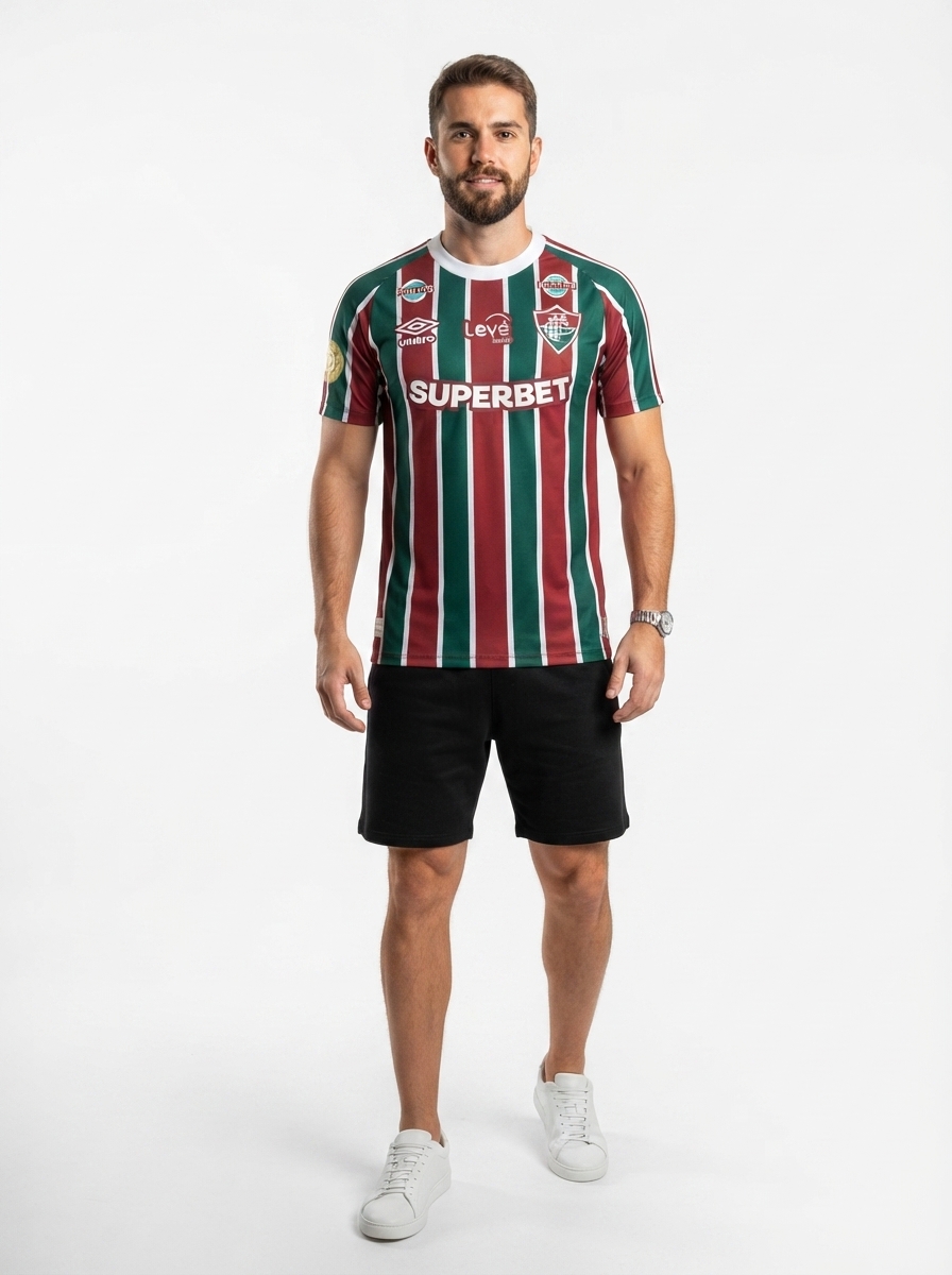 Jersey Fluminense 2025/26 I - All Sponsor e Patch Mundial