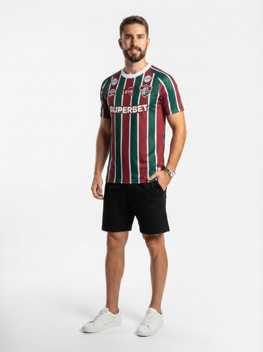 Jersey Fluminense 2025/26 I - All Sponsor e Patch Mundial