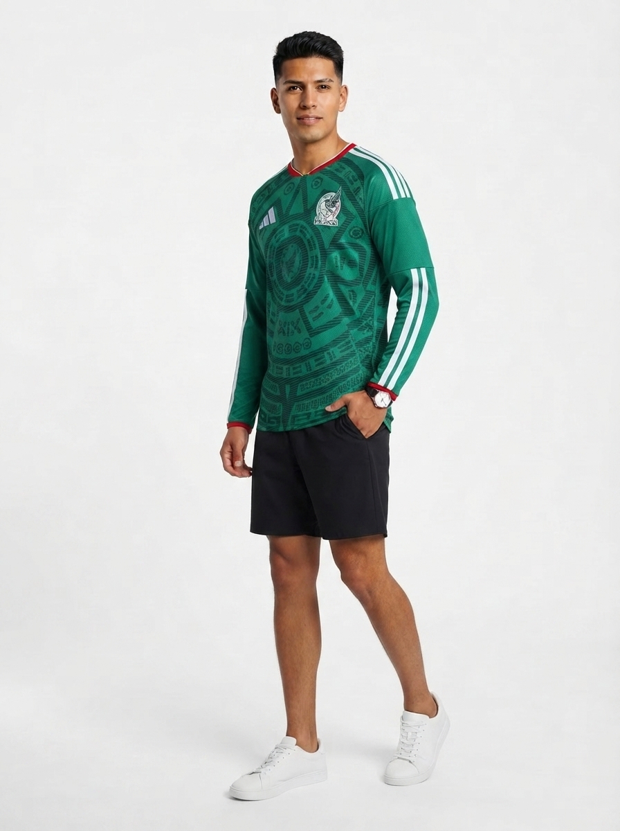 Mexico Home Fan Jersey Long Sleeve Shirt 2026 World Cup