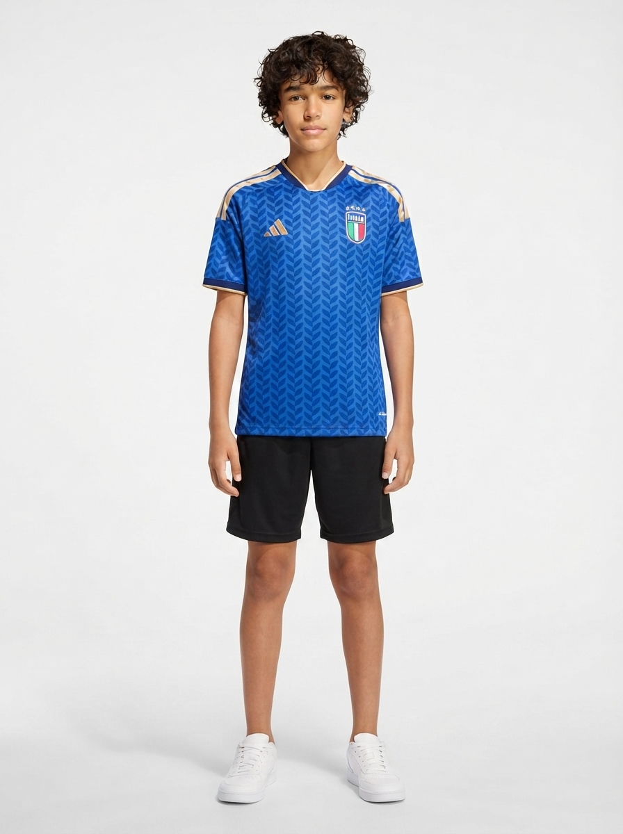 Kids Kit Italy Home Fan Jersey Shirt 2026 World Cup