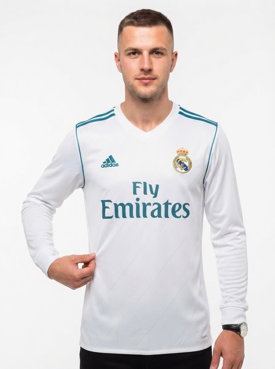 Real Madrid 17/18 I Home Jersey - Long Sleeve Retro Version