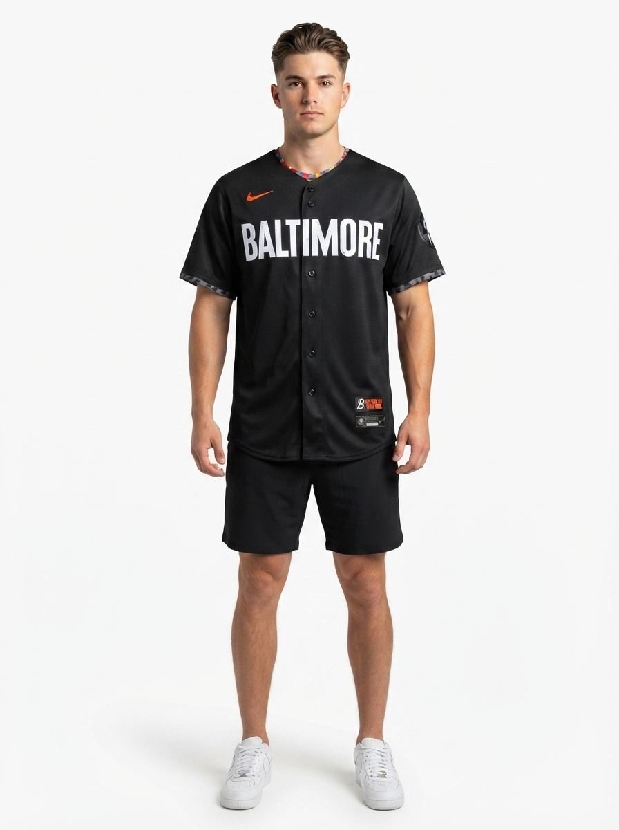 Jersey MLB Baltimore Orioles Black City Connect Adley Rutschman 35 Torcedor Masculina Preta