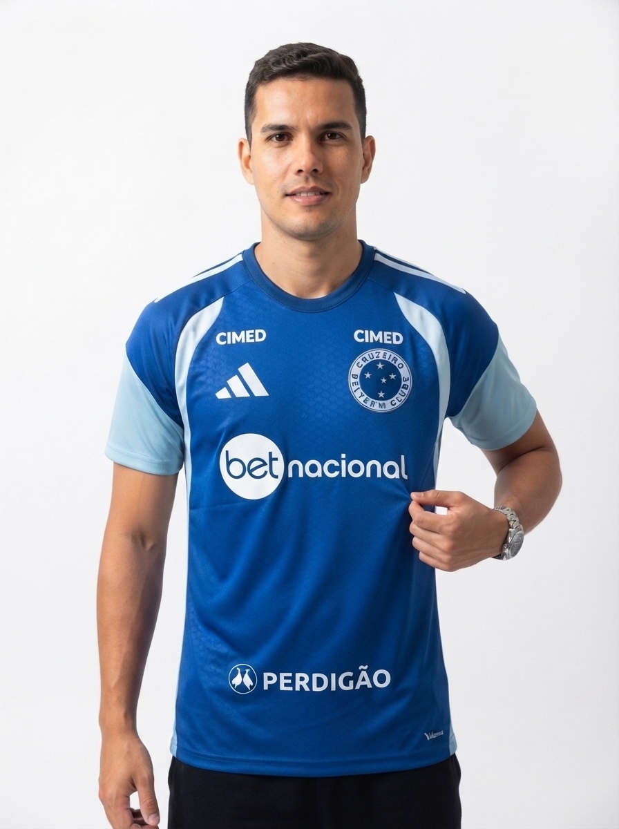 Camisa Cruzeiro Treino Atleta 2026 - com Patrocínios