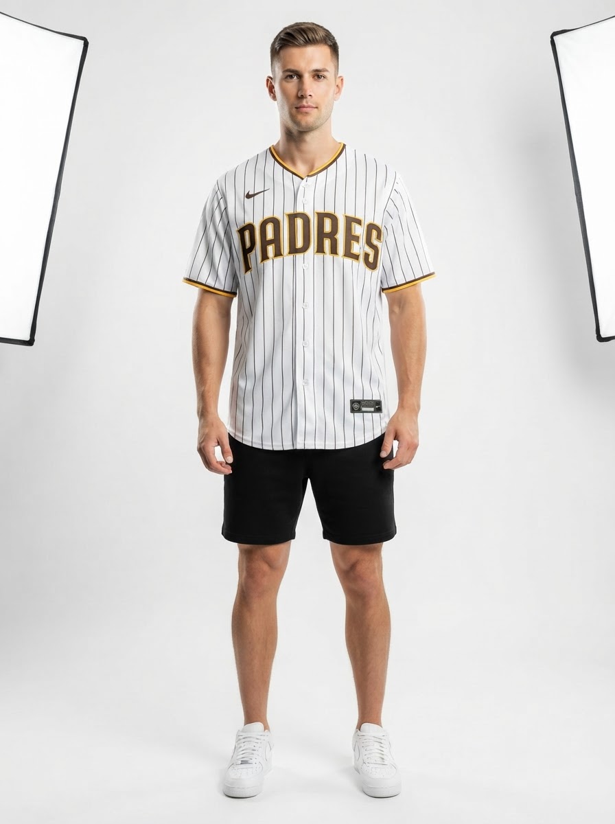 Jersey MLB San Diego Padres Home Torcedor Masculina Listrada Listrada Branca Tatis Jr. 23