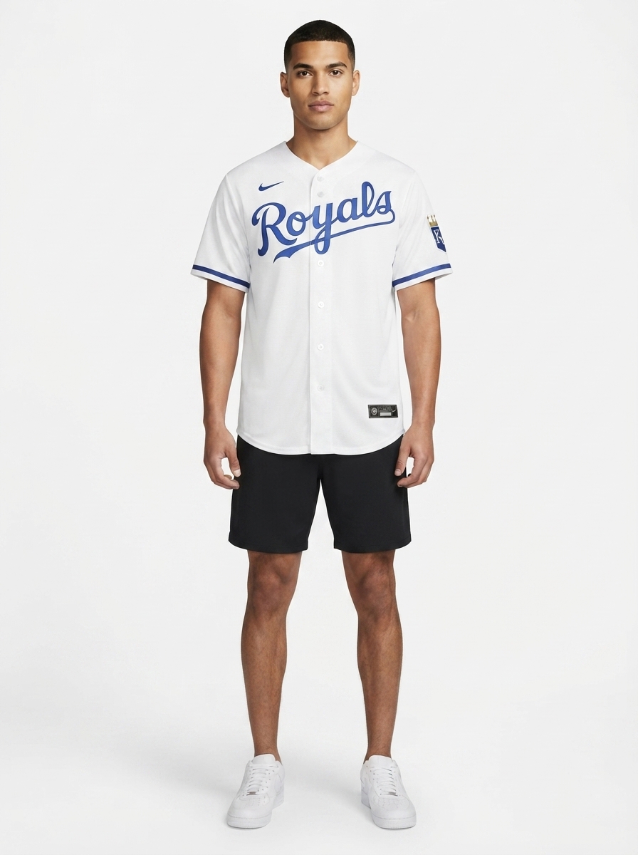 Jersey MLB Kansas City Royals White Home Torcedor Masculina Branca