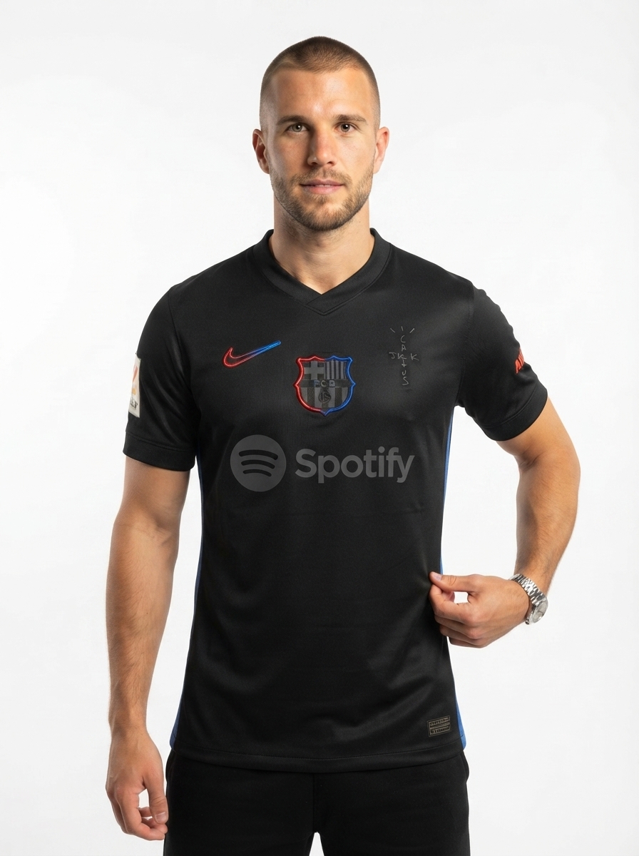 Barcelona Travis Scott Away Fan Jersey 2025/26 Spotify #11 Raphinha