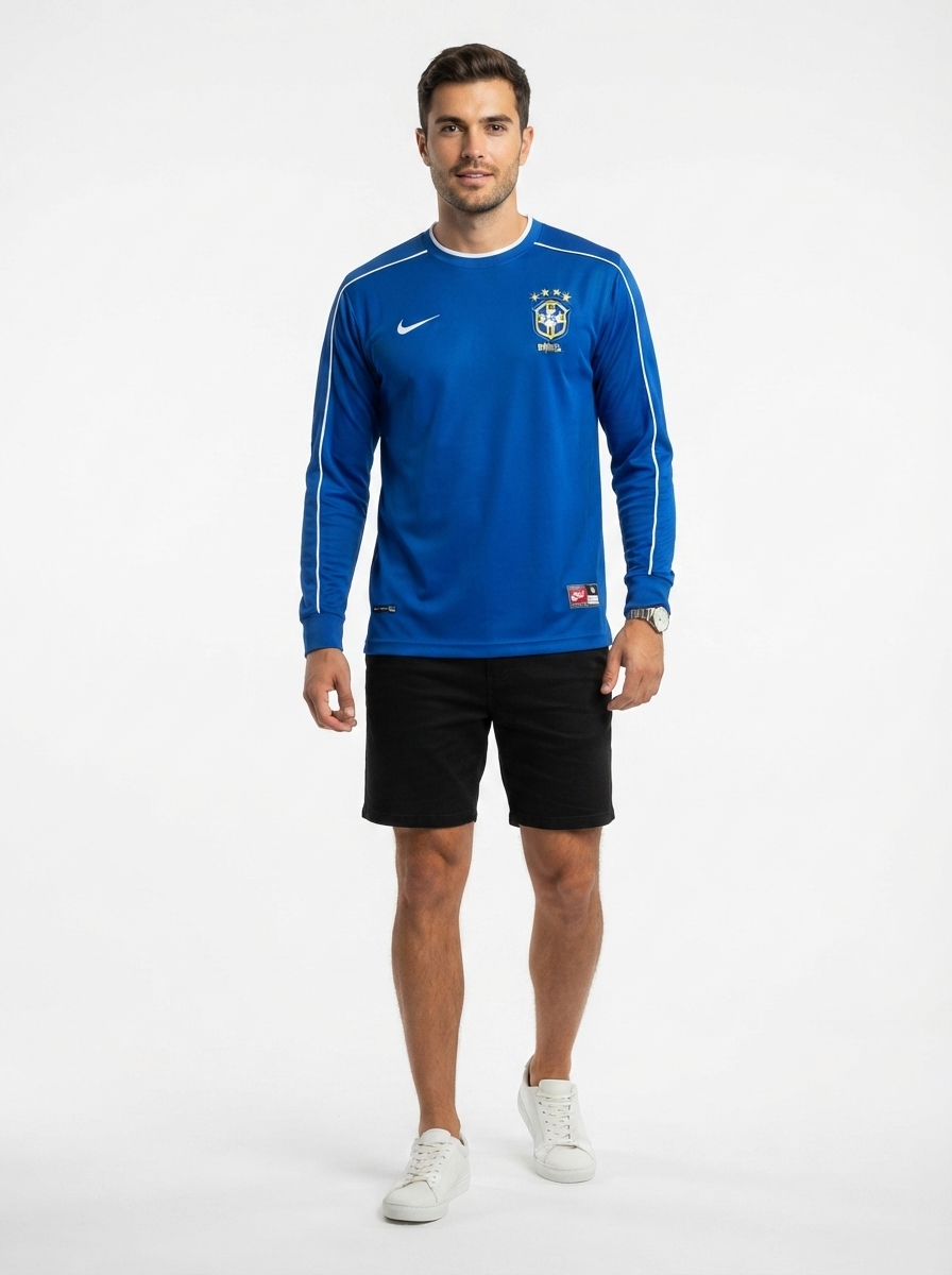 Brazil 1998 I Away Jersey - Long Sleeve Retro Version