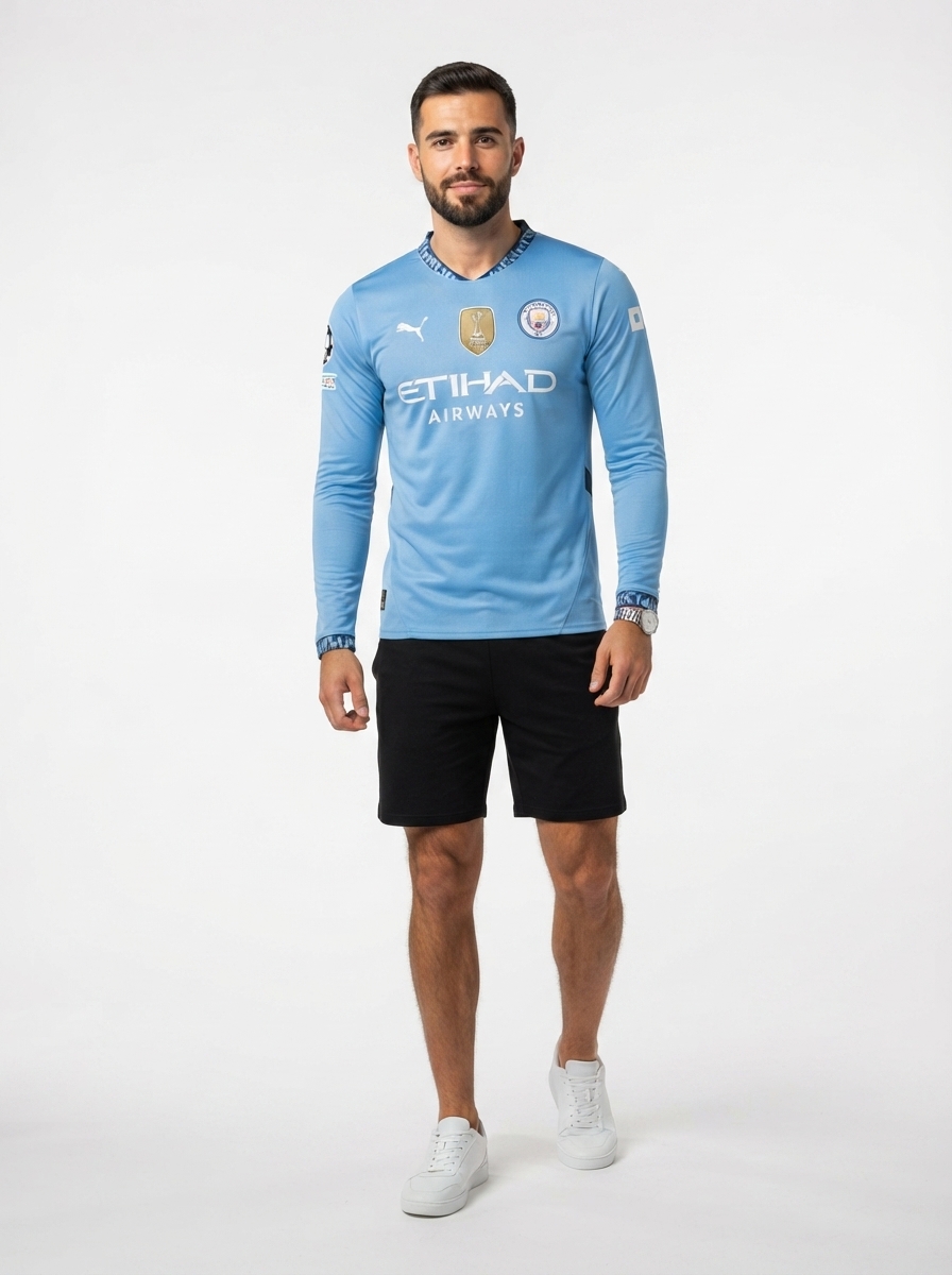 Manchester City UCL 24/25 I Home Jersey - Long Sleeve