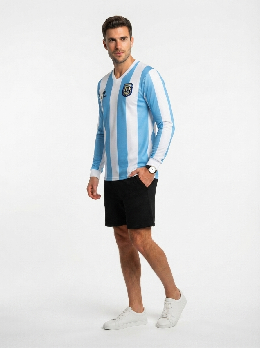 Argentina 1986 I Home Jersey - Long Sleeve Retro Version