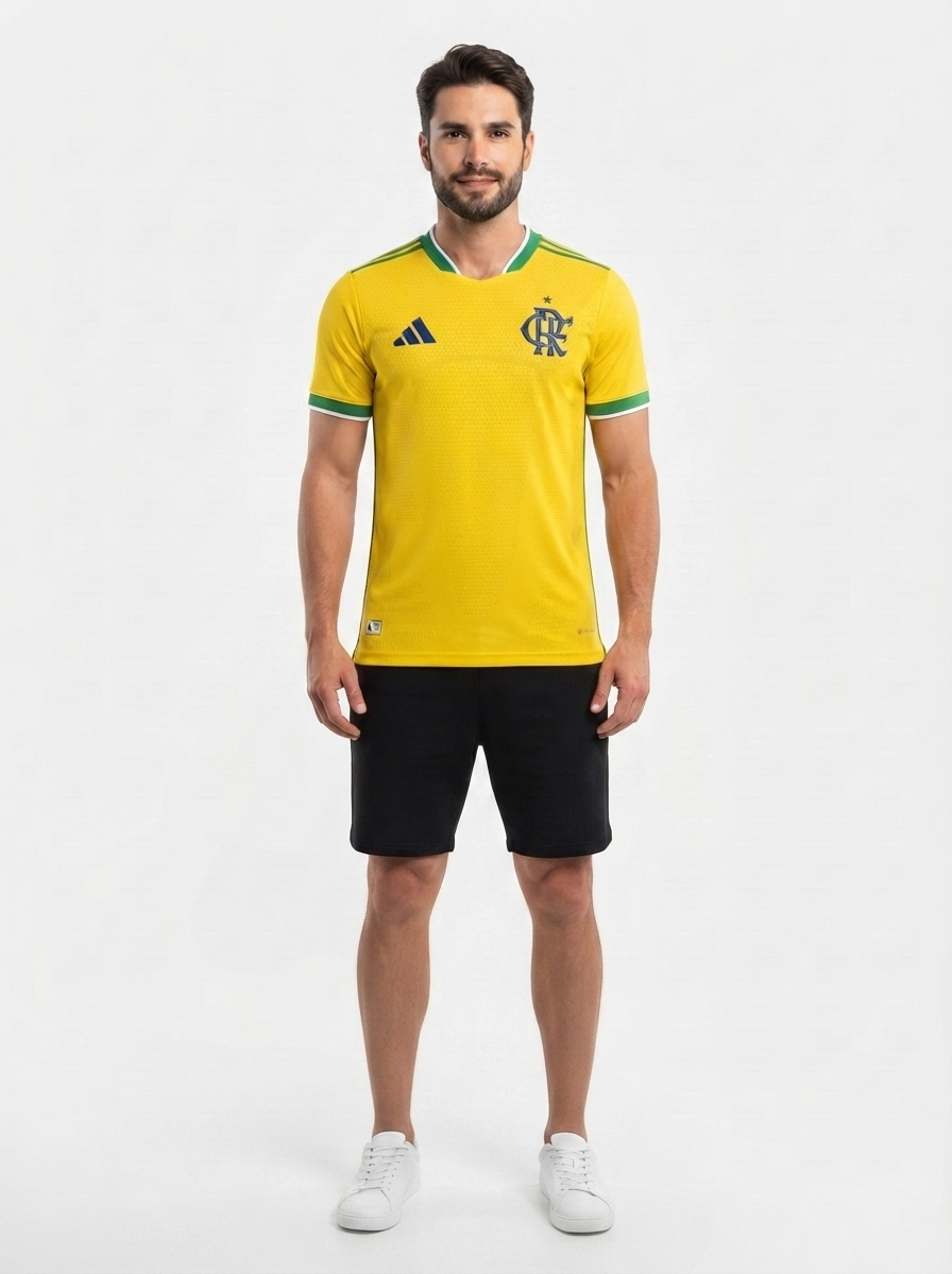 Flamengo Brasil 2026 - Amarelo+Verde Player [Slim Fit]