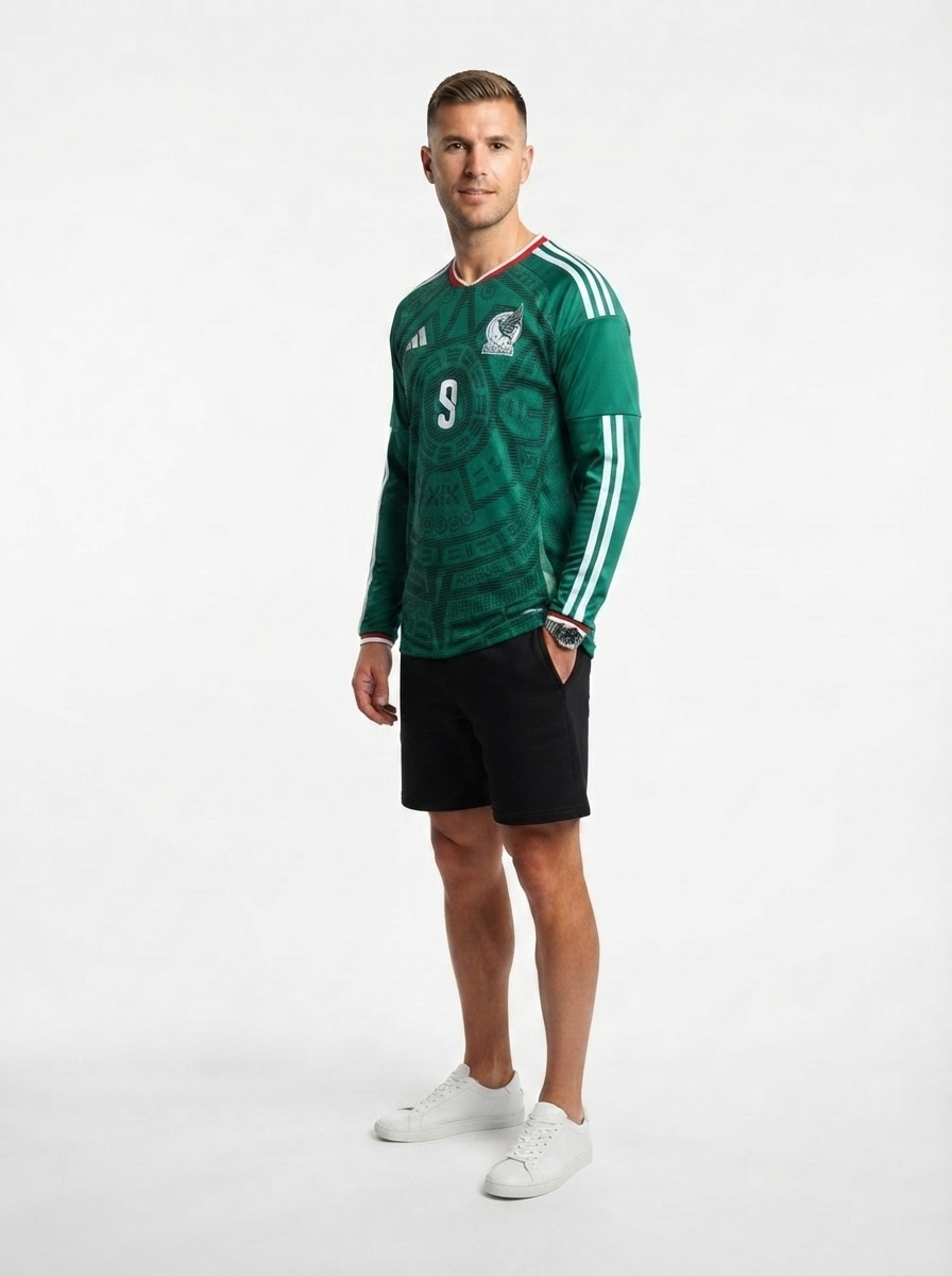Mexico Home RAÚL 9 Authentic Player [Slim Fit] Player Long Sleeve Shirt 2026 World Cup