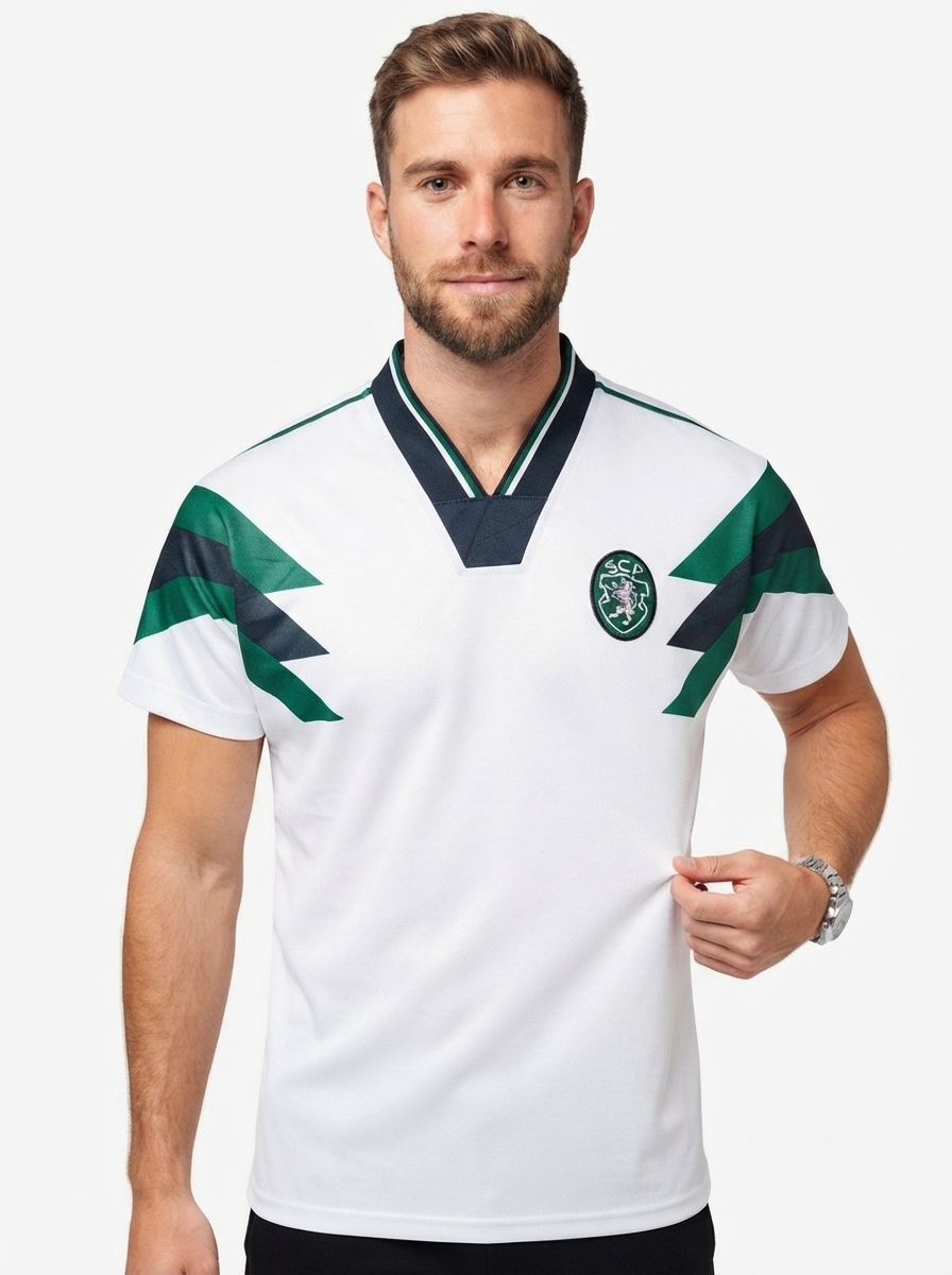 Camisola SPORTING VINTAGE retrô branca ANOS 90 - 2025/26 [pré venda: 11 a 22 dias úteis]