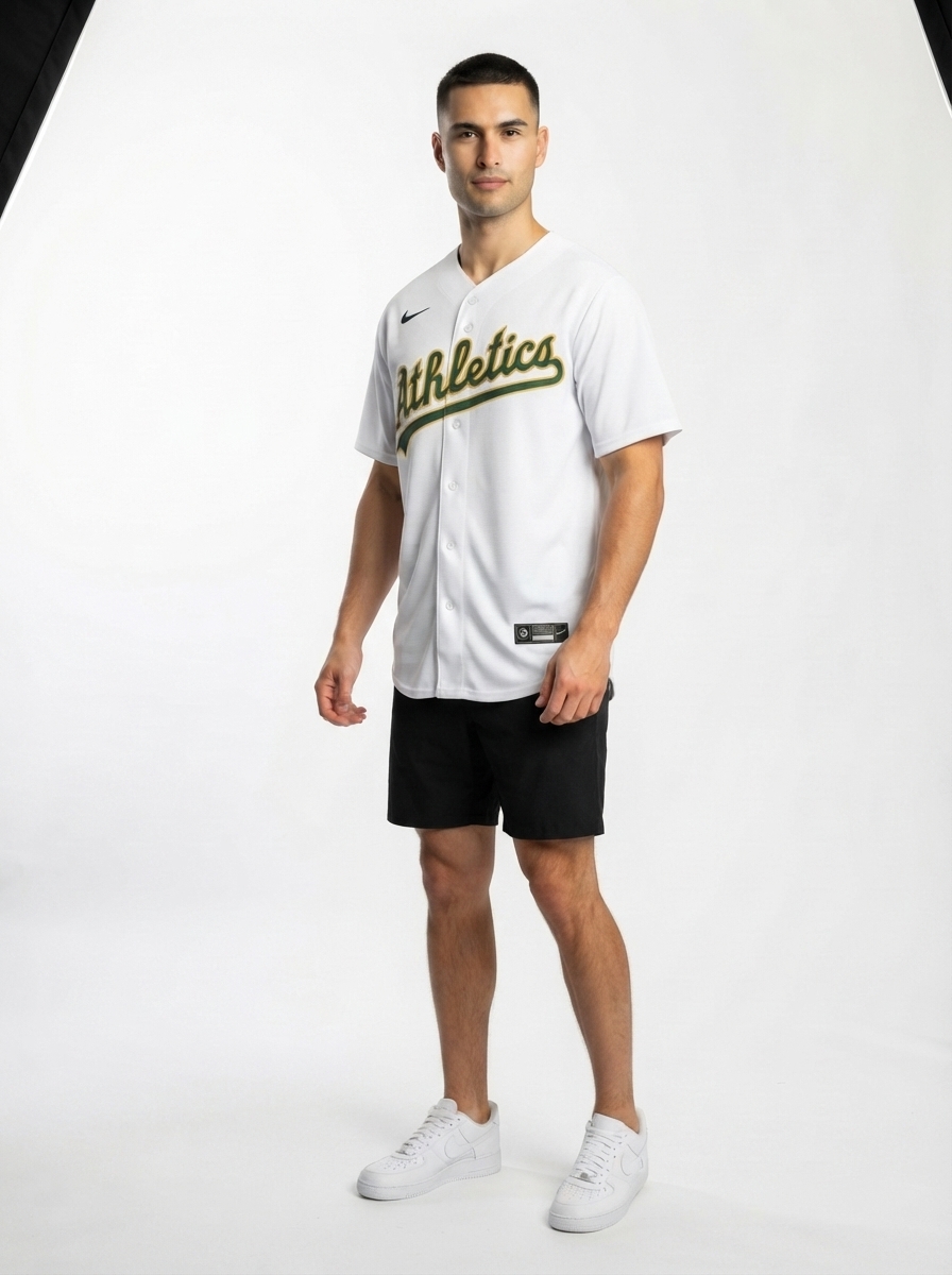 Jersey MLB Oakland Athletics Home Torcedor Masculina Branca