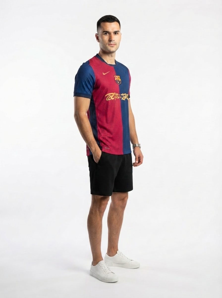 Barcelona Travis Scott Home Fan Jersey 2025/26 Spotify and FC Barcelona Collab With Travis Scott on a Special Cactus Jack