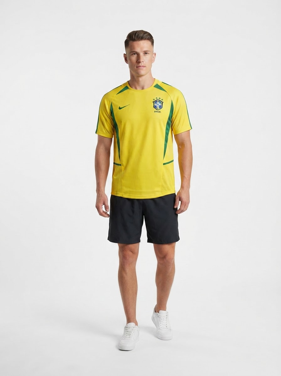 Brazil 2002 I Home Jersey - Retro Version